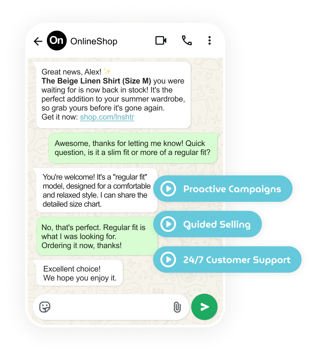 WhatsApp customer conversation illustration